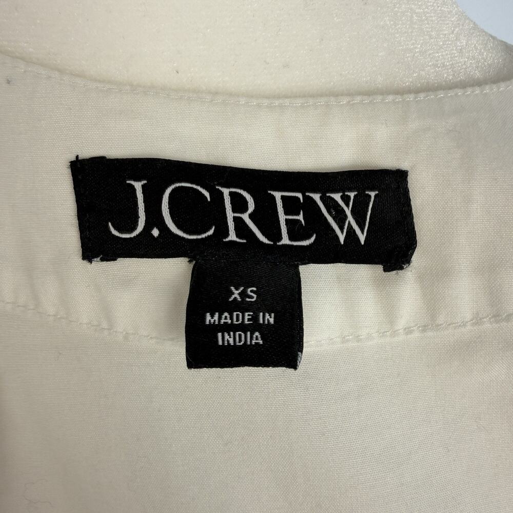 J. CREW Women's Scoopneck Shift Dress Cotton Poplin Dress White Size XS Vacation - Picture 5 of 12
